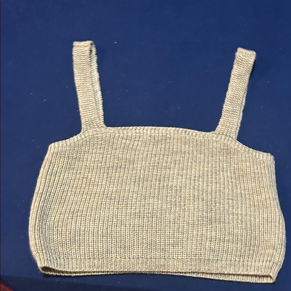 Anthropologie Cream Knit Crop Top